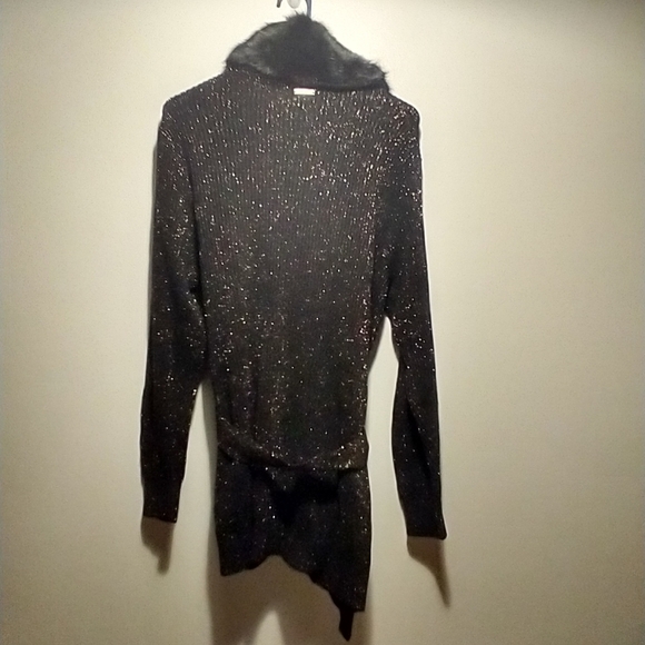 Michael Kors Metallic Faux-Fur Trim Cardigan - Picture 4 of 15